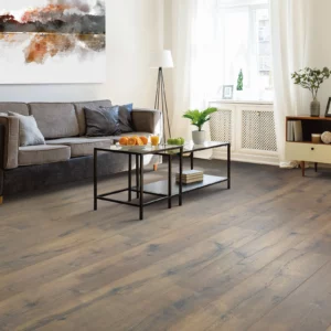 Wood-look laminate flooring in a living room | Petersen's Carpet & Flooring