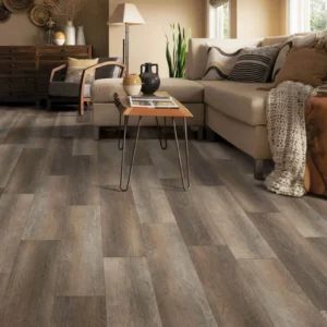 wood-look luxury vinyl flooring in living room | Petersen's Carpet & Flooring