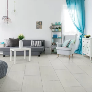 Tile flooring in a living room | Petersen's Carpet & Flooring