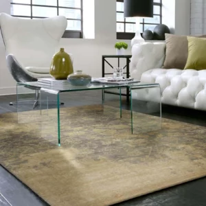 Neutral area rug in a modern living room | Petersen's Carpet & Flooring