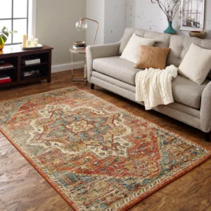 Traditional area rug in a living room | Petersen's Carpet & Flooring