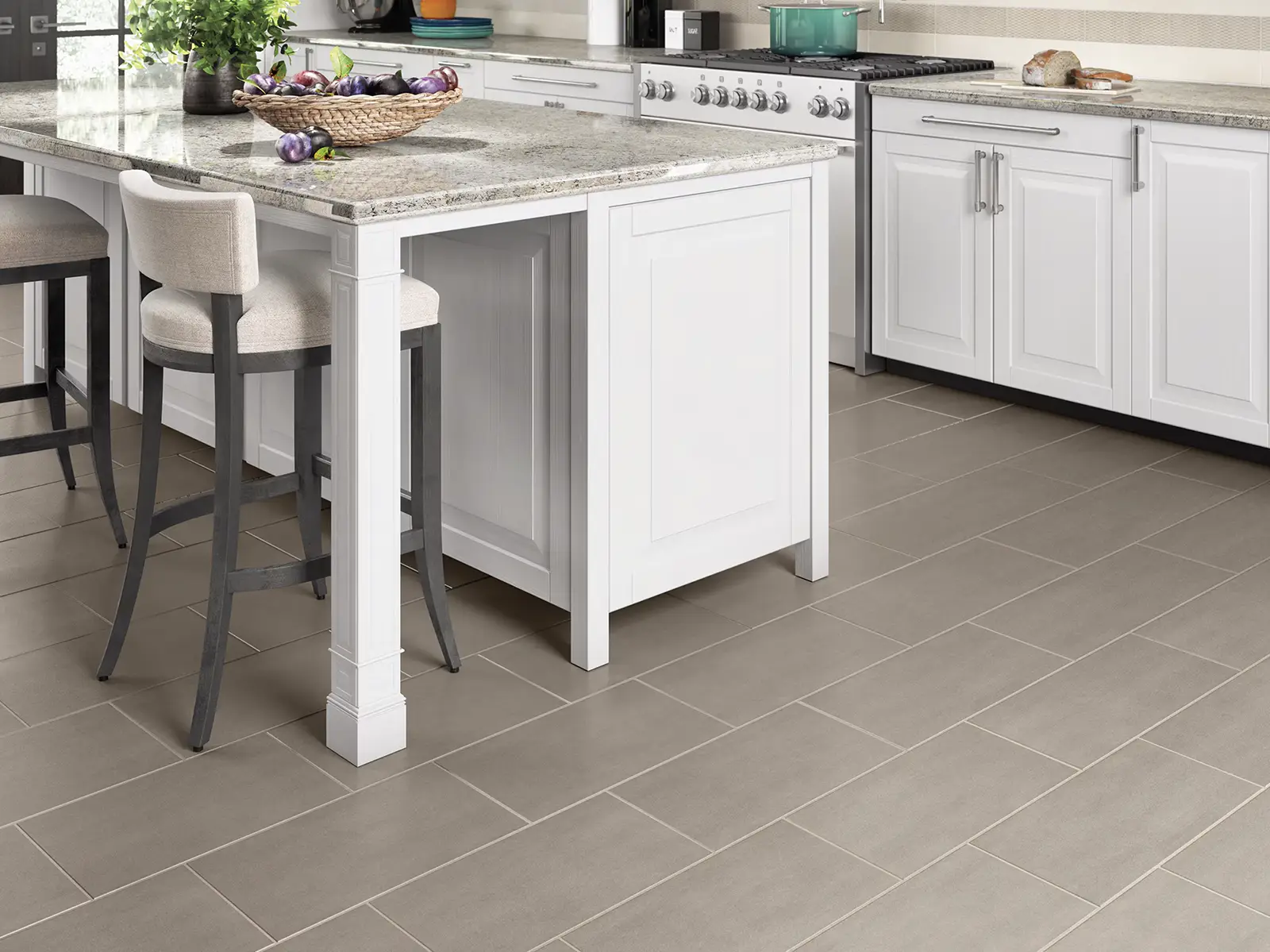 Tile flooring in a kitchen | Petersen's Carpet & Flooring